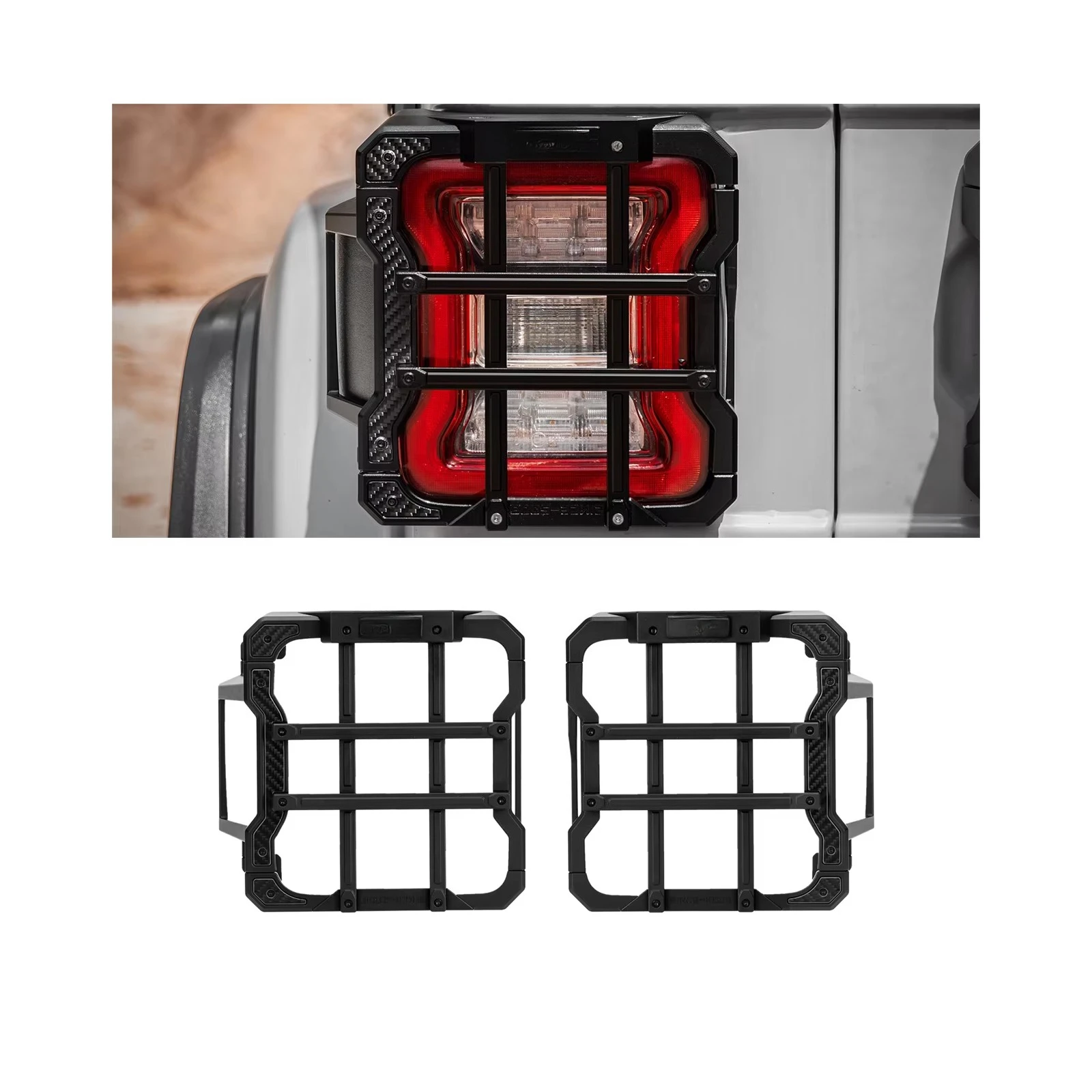 

OMU Genesis Aluminum Taillight Cover for Jeep Wrangler JL Taillight Guard Protector Set Accessoriescustom