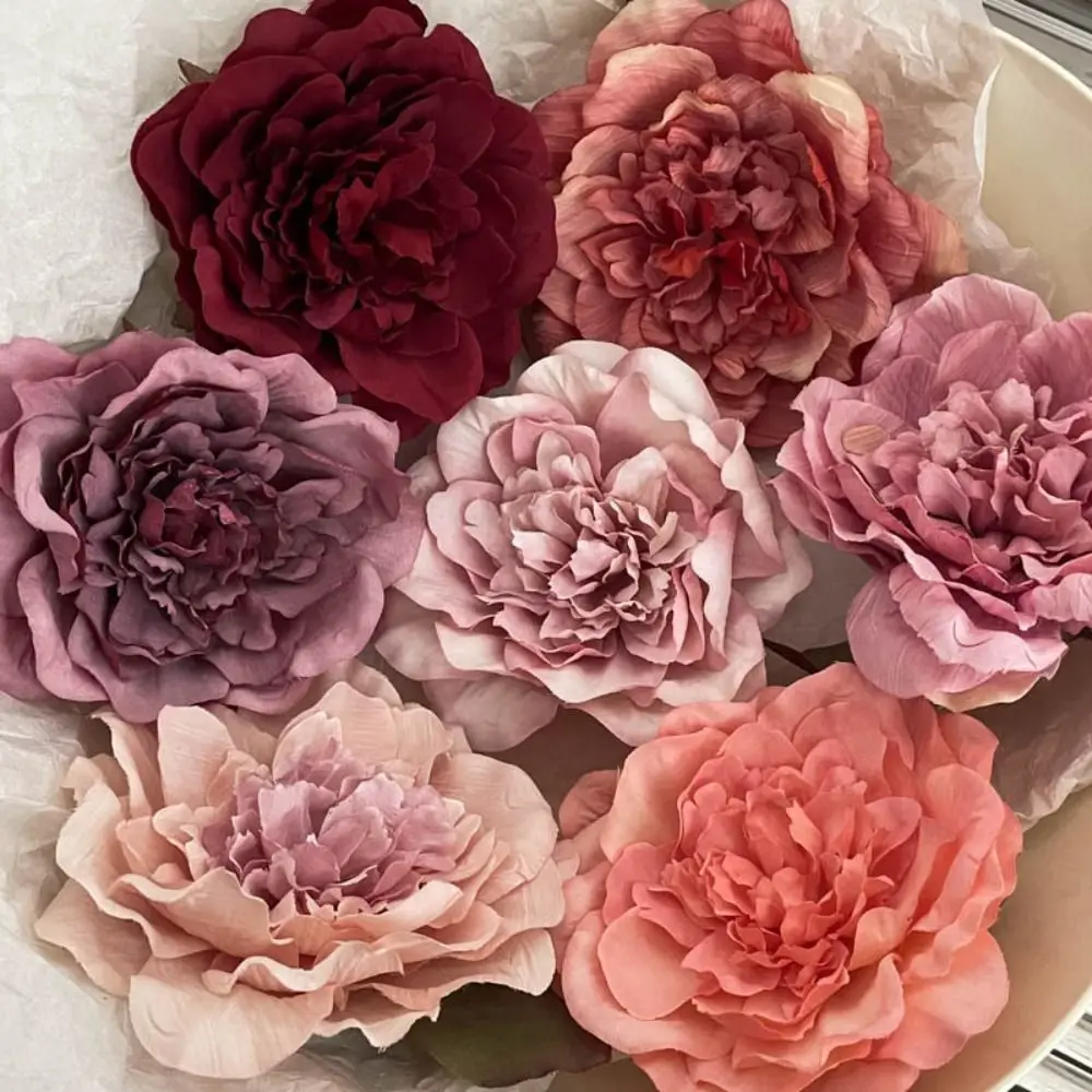 Retro Peony Flower Hair Clip Artificial Flower Hairpins Wedding Bridal Hair Clips Ornaments Party Side Hairgrips Headdress