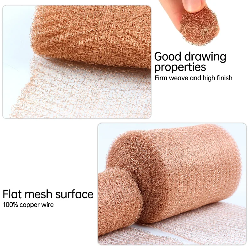 Anti-Pest Copper Mesh Copper Mesh Roll for Mice 12.7cm Pure Coppers Mesh Anti Snail Coppers Wire Garden Supplies