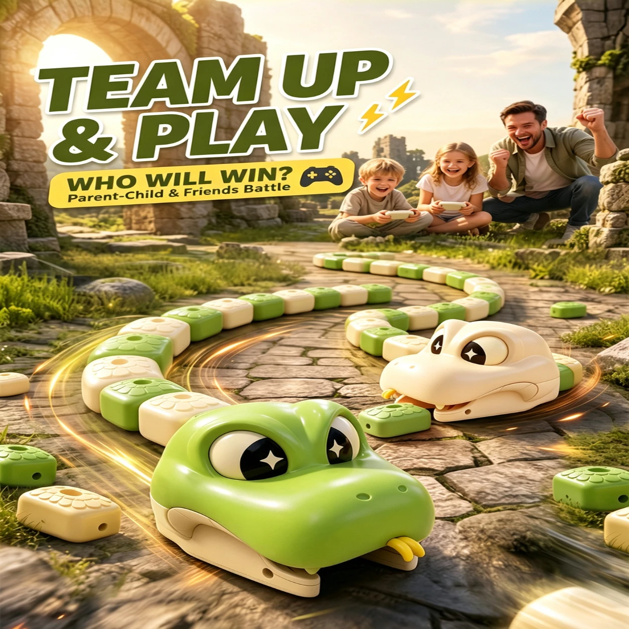 New RC Magnetic Snake Toy, 2 Player Battle Remote Control Car, Magnetic Eating Snake Interactive Parent-Child Game Kids Toy