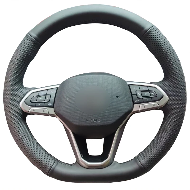 

Anti-Slip Car Steering Wheel Cover with Leather for 2023 Volkswagen Jetta 2022 ID.4 Pro Atlas Taos Interior Accessories