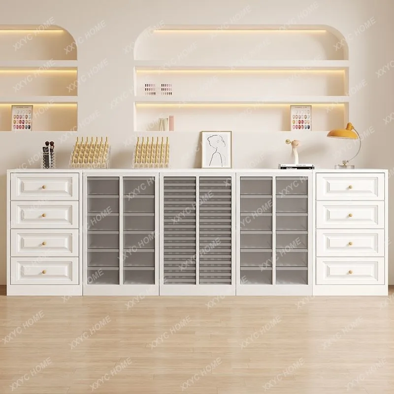 Nail art display cabinet Nail product locker Floor nail polish glue storage cabinet