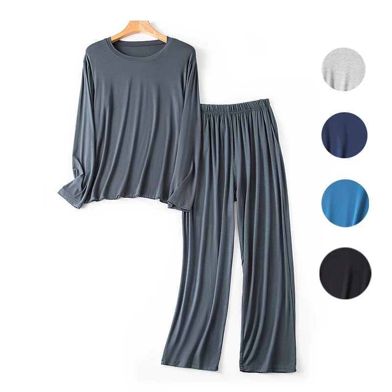 XL-6XL männer Pyjamas Set Plus Größe Modale Weiche Nachtwäsche Mann Frühling Herbst Lose Hause Tragen Kleidung Pijama Hombre Lounge anzug