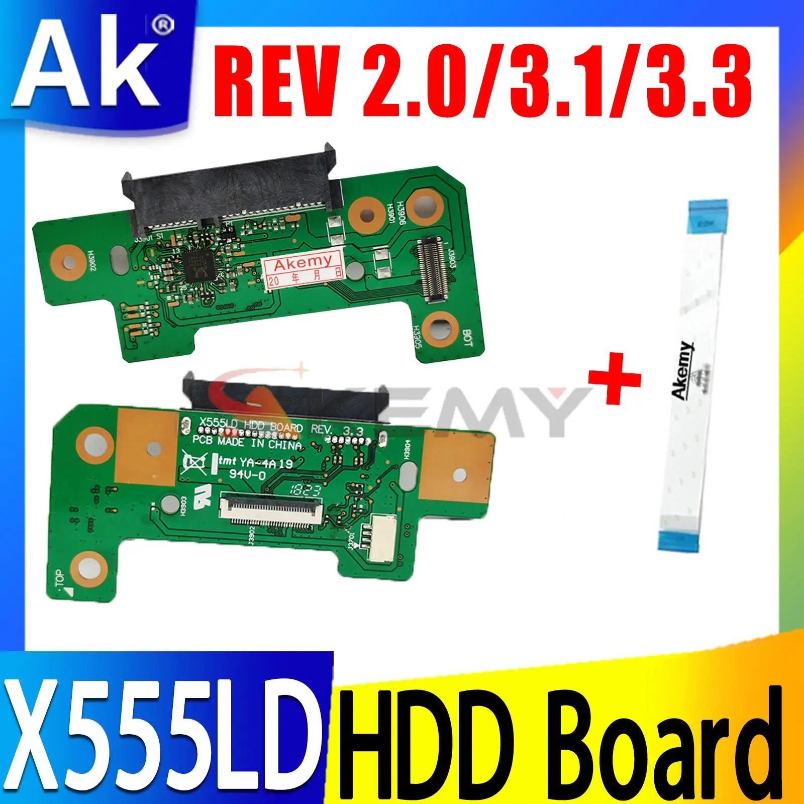 X555LD Rev 3.3 3.6 Hdd Hard Disk Drive Board Voor Asus X555L X555LD Laptop Hdd Board Versie Rev 3.1 3.0 100% Getest