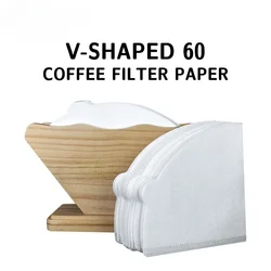 Coffee Filter Rack Disposable Cone Pour-Over Coffee Filter Natural Wood Pulp Paper 100pcs for Barista Coffee Brewing