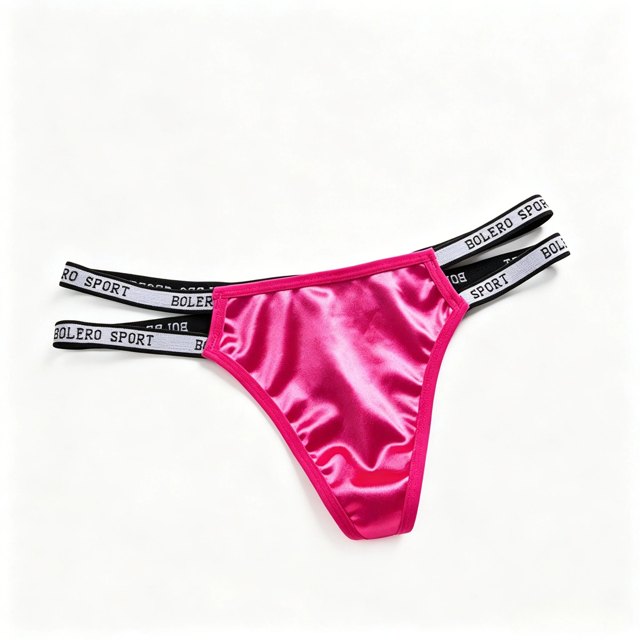 

Women Satin Thong Printed Straps, Low-Rise Sexy T-Back Underwear Glossy Satin G-String Double Elastic Waistband, Erotic Lingerie