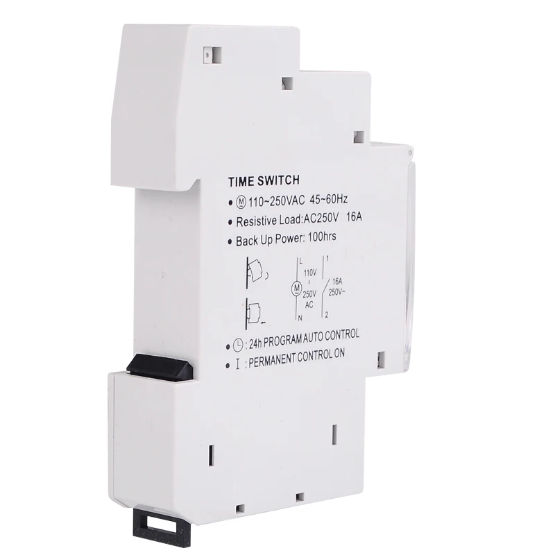 110-250V 16A Quartz Mechanical Timer 24 Hours Programmable Din Rail Relay 15 Minutes Interval Time Switch Gauge Instruments