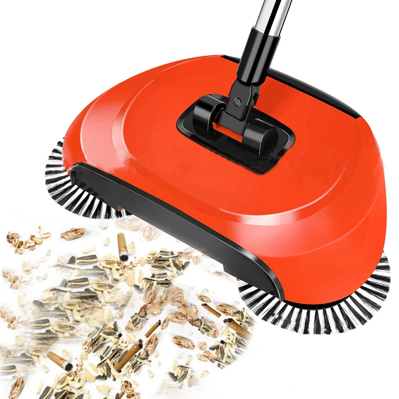 Stainless Steel Sweeping Machine Push Type Hand Push Magic Broom Dustpan Handle Household Cleaning Package Hand Push Sweeper Mop