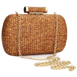 YYW Straw Summer Clutch Bag Fashion Bolsa Feminina Women Bag Over Shoulder Clutch Female Evening Handbag Prom Evening Party Sac