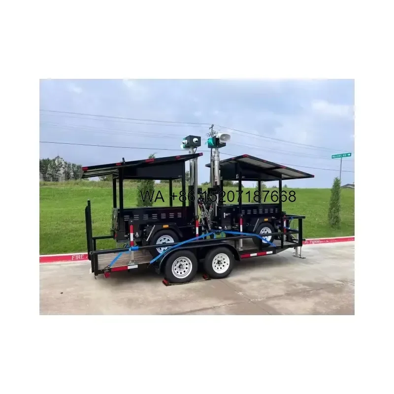 Wmwmnu Portable Solar CCTV Tower Mobile Surveillance Trailer for Events Monitoring Systems