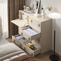 Living Room Cabinet Luxury Cream Slim Dresser Multipurpose Storage Drawers Nightstand Sideboard Home Furniture  storage cabinet