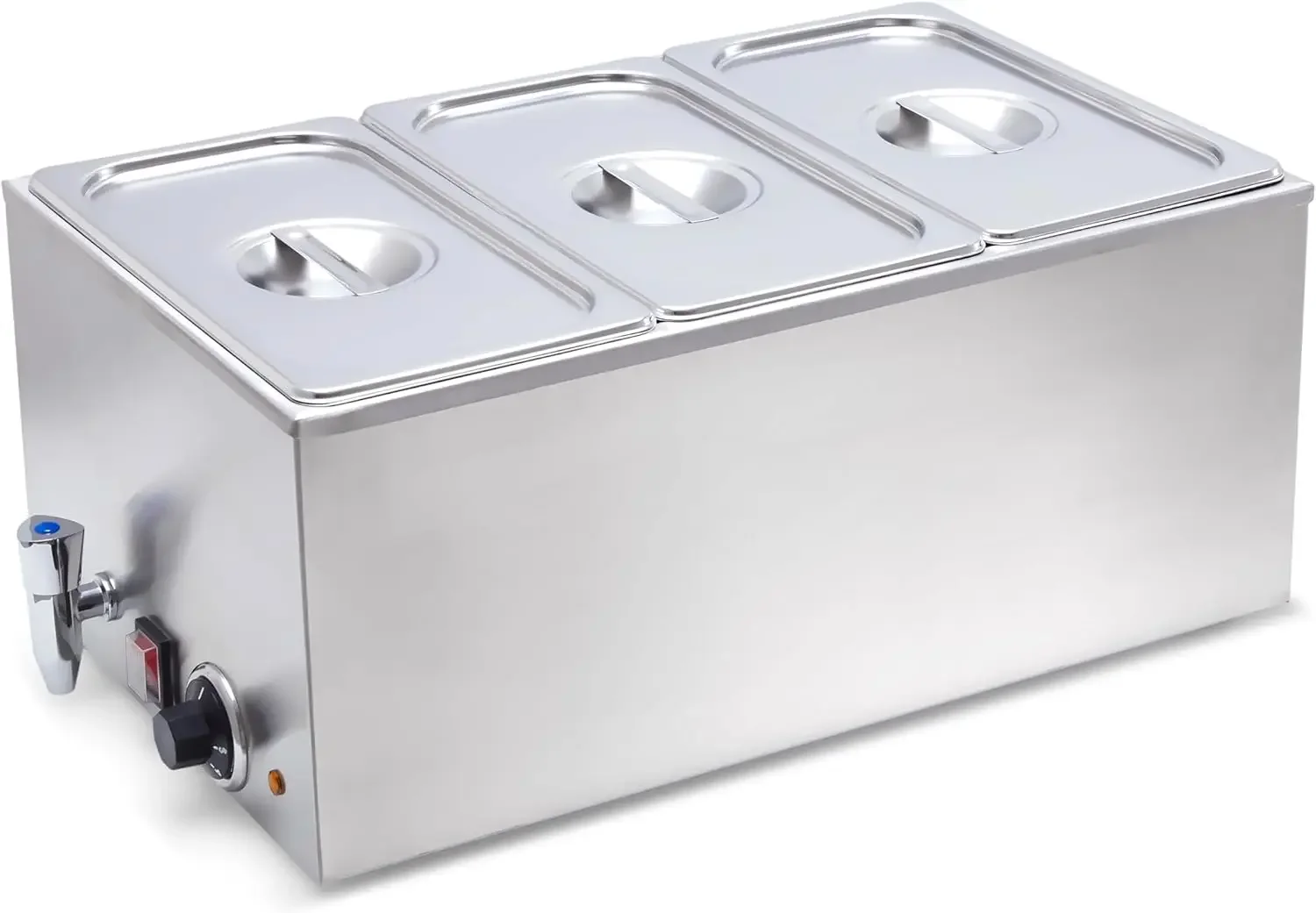 Commercial Grade Stainless Steel Bain Marie Buffet Food Warmer Steam Table for Catering and Restaurants, Good for Parties Buffet