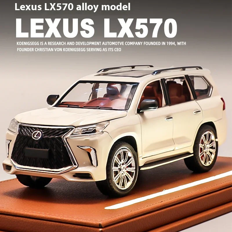 

1:24 Lexus LX570 Off Road SUV Alloy Diecast Car Model Hight Simulation Metal Model Office Decorations Gift for Friend Collection