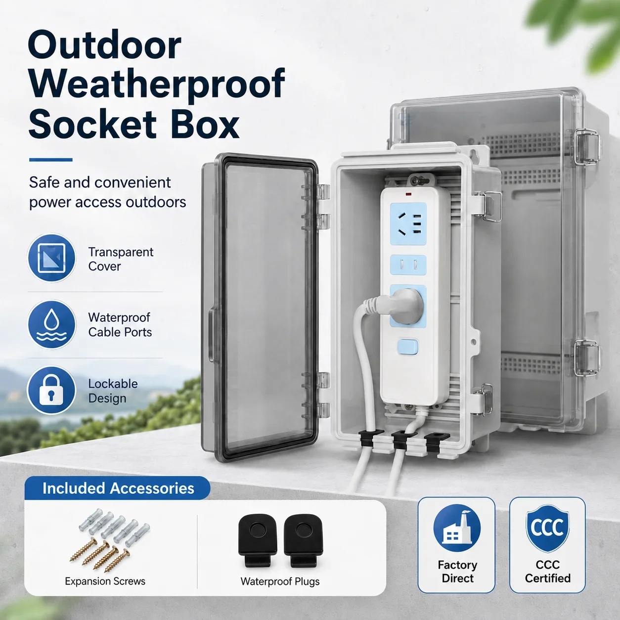 250x125x110mm Waterproof Electrical Junction Box For Projects With 10mm Outlet Holes Combination Lock Support Customization