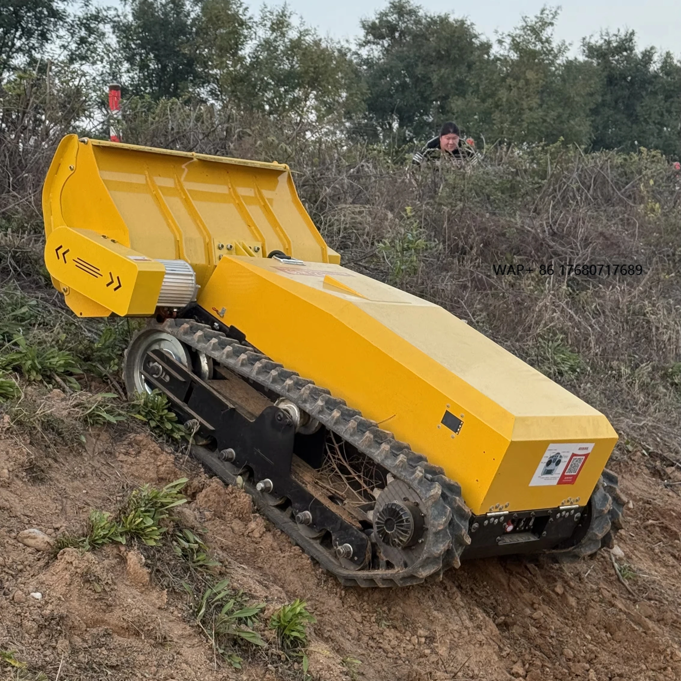 High Maneuverability Industrial Grade Wireless Remote Control Electric Lawn Mower Remote Operation Forest Brush Mulcher Mower