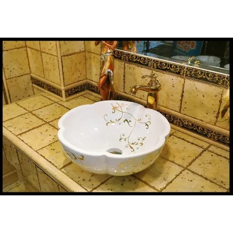 

Ceramic Bathroom Luxurious Artistic Bathroom Sink wash hand basin