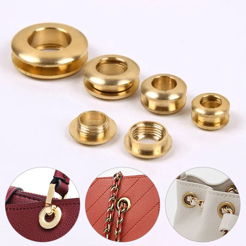 1PC Solid Brass Screw Back Eyelets With Washer for Grommets Bag Garment Shoes Clothes Jeans Leather Craft Accessories Buckles