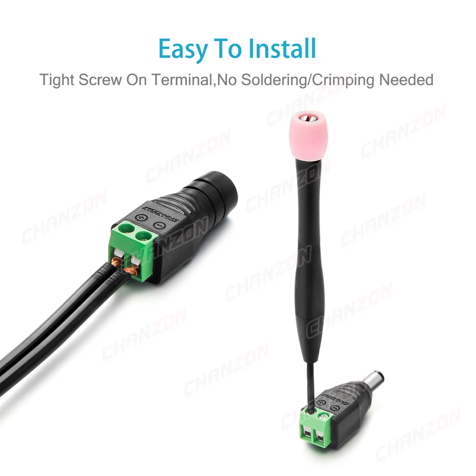 4er-Pack 5,5 Mm Auf 2,1 Mm DC 12V Stecker Auf Buchse Stromanschlussadapter Dc Stecker Auf Buchse Stromanschluss Fur Uberwachungskameras Sicherheitssysteme Led Leuchten 94601934