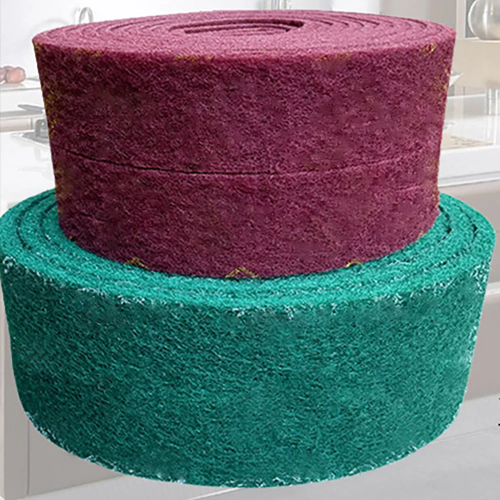 Non‑woven Abrasive Scouring Pad Roll Industrial Nylon Cleaning Polishing Pad for Metal Rust Removal Deburring Surface Finishing