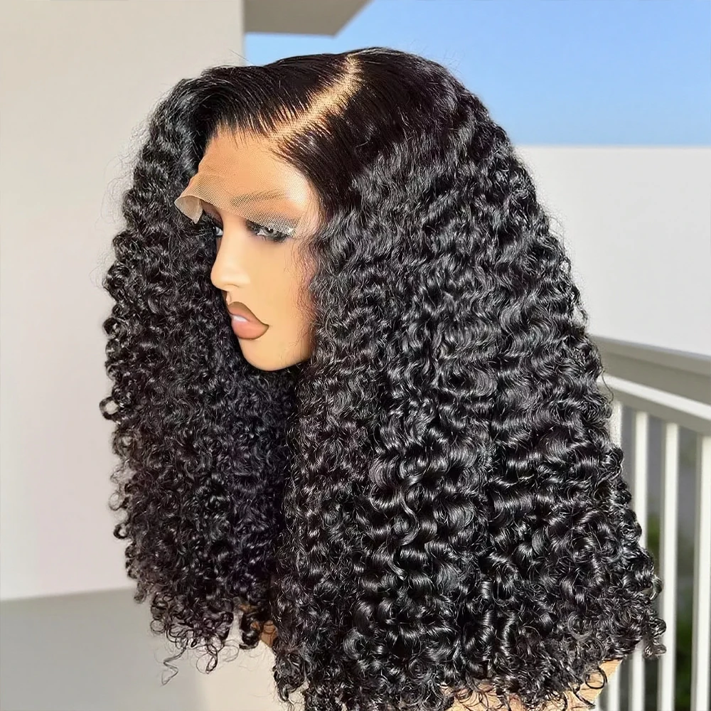 250% Плотность 13x6 13x4 HD Парики фронтальной части шнурка Глубокая волна Парик фронта шнурка человеческих волос Короткий боб 7x5 Бесклеевые парики Вьющийся парик из человеческих волос