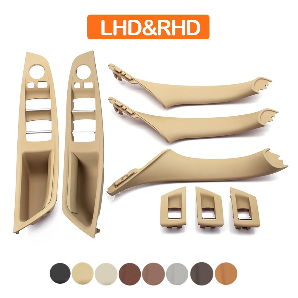 

LHD RHD Beige Black Brown Oyster Car Interior Door Armrest Inside Pull Handle Set For BMW 5 Series F10 F11 523i 525i 528i 530i
