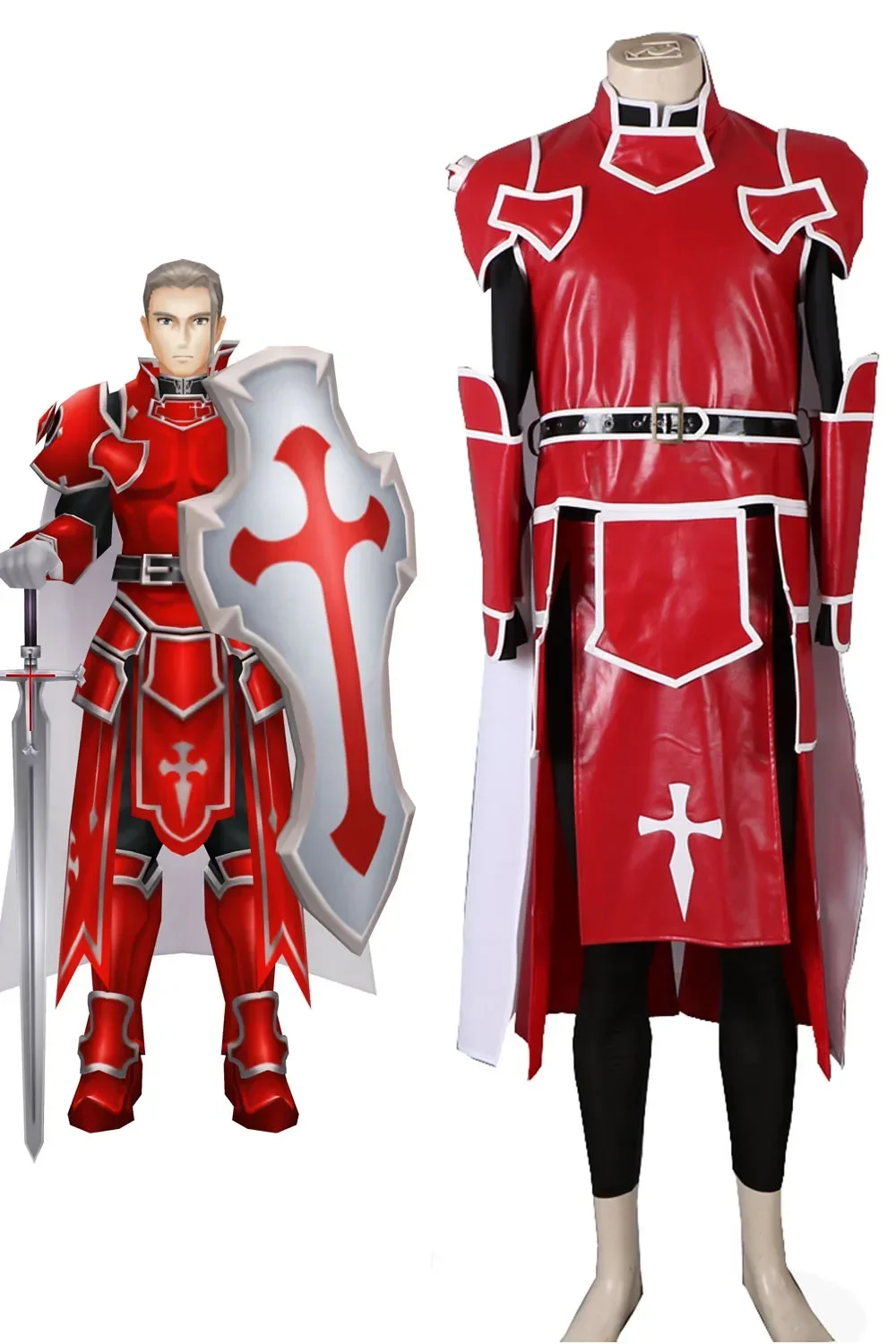 Sword Art Online SAO Heathcliff disfraz de Cosplay hecho a medida traje de Caballeros de sangre conjunto completo