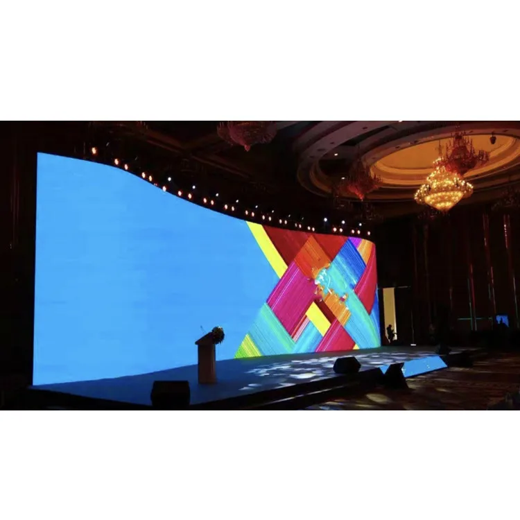 شاشة LED منتج ساخن P3.91 تأجير منحني داخلي خزانة مرنة 500x500 مللي متر لوحة تأجير شاشة الأحداث للبيع