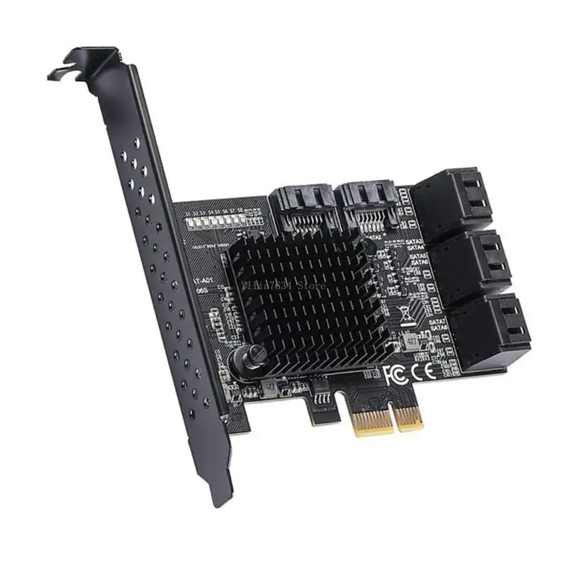PCIE to 8Port SATA3.0 Controller Expansion Board 88SE92xx+JMB5XX