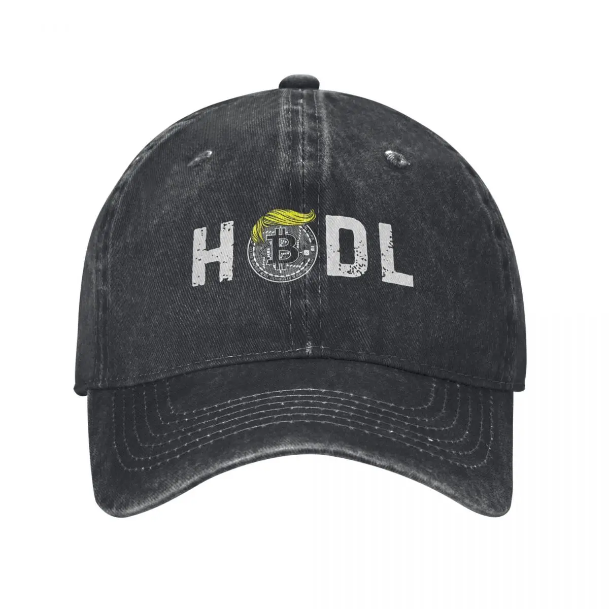 HODL Trump Bitcoin Crypto Decentralize Donald Pump Baseball Cap for Men Women Distressed Denim Headwear Caps Hat