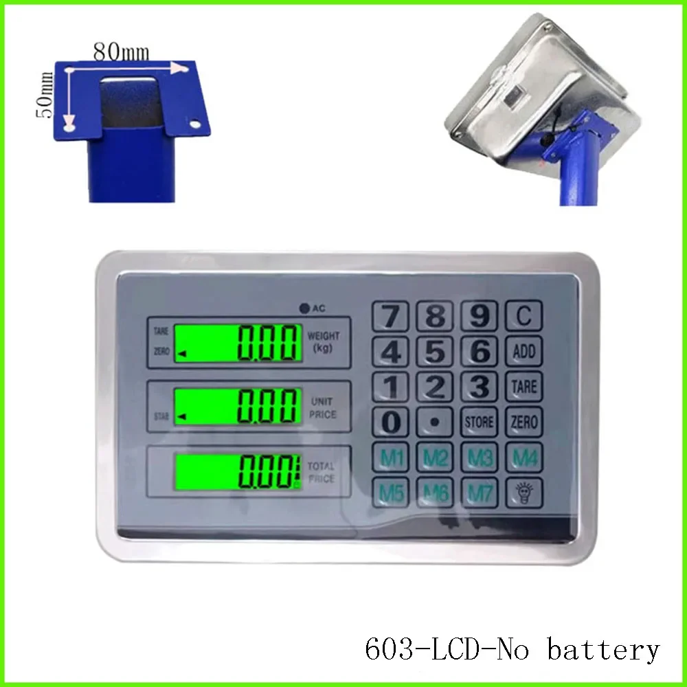 Electronic scale accessories Electronic scale head display LCD wireless pricing weight meter   No battery