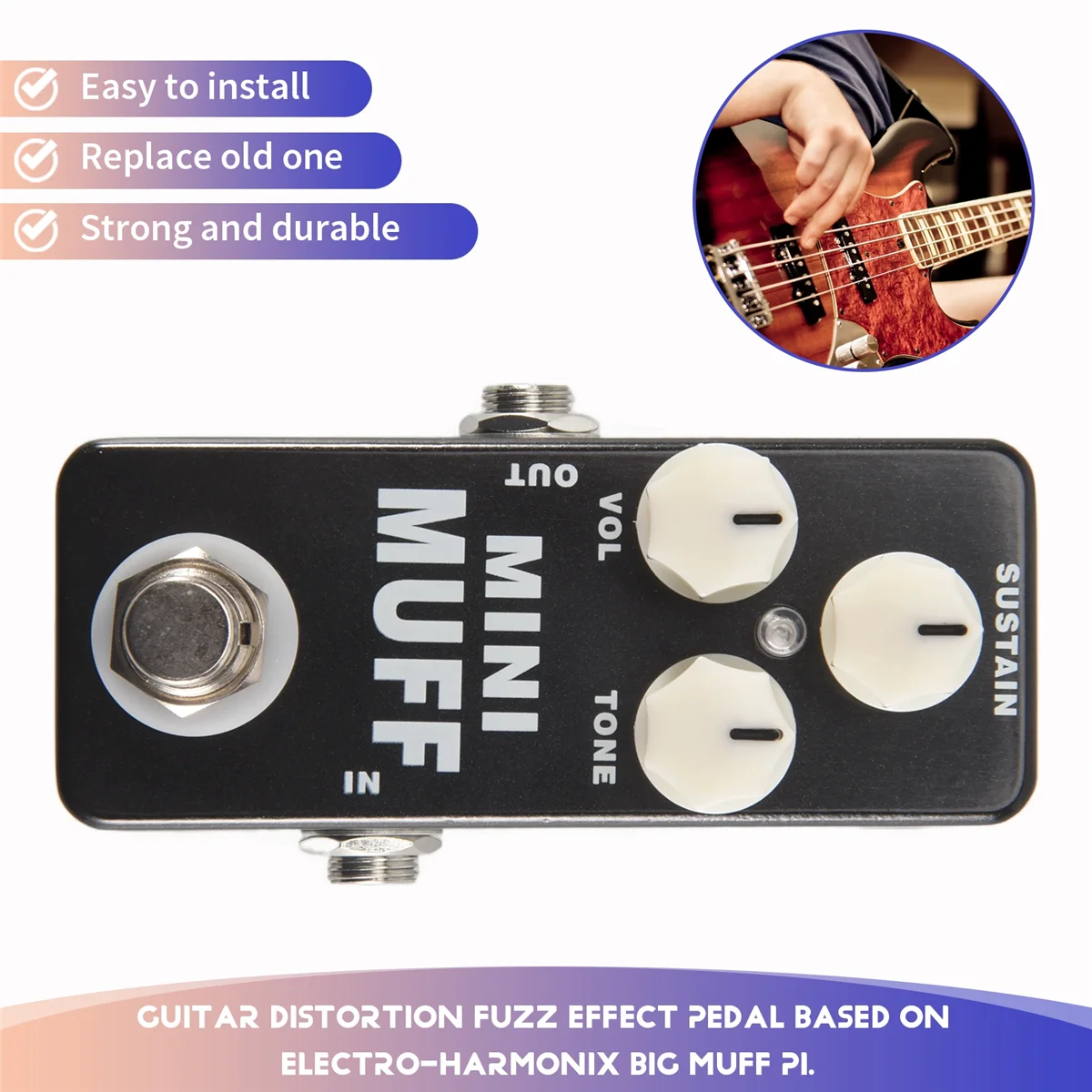 L67A Pro MOSKY Mini Muff Fuzz Distortion effectpedaal voor elektrische gitaar