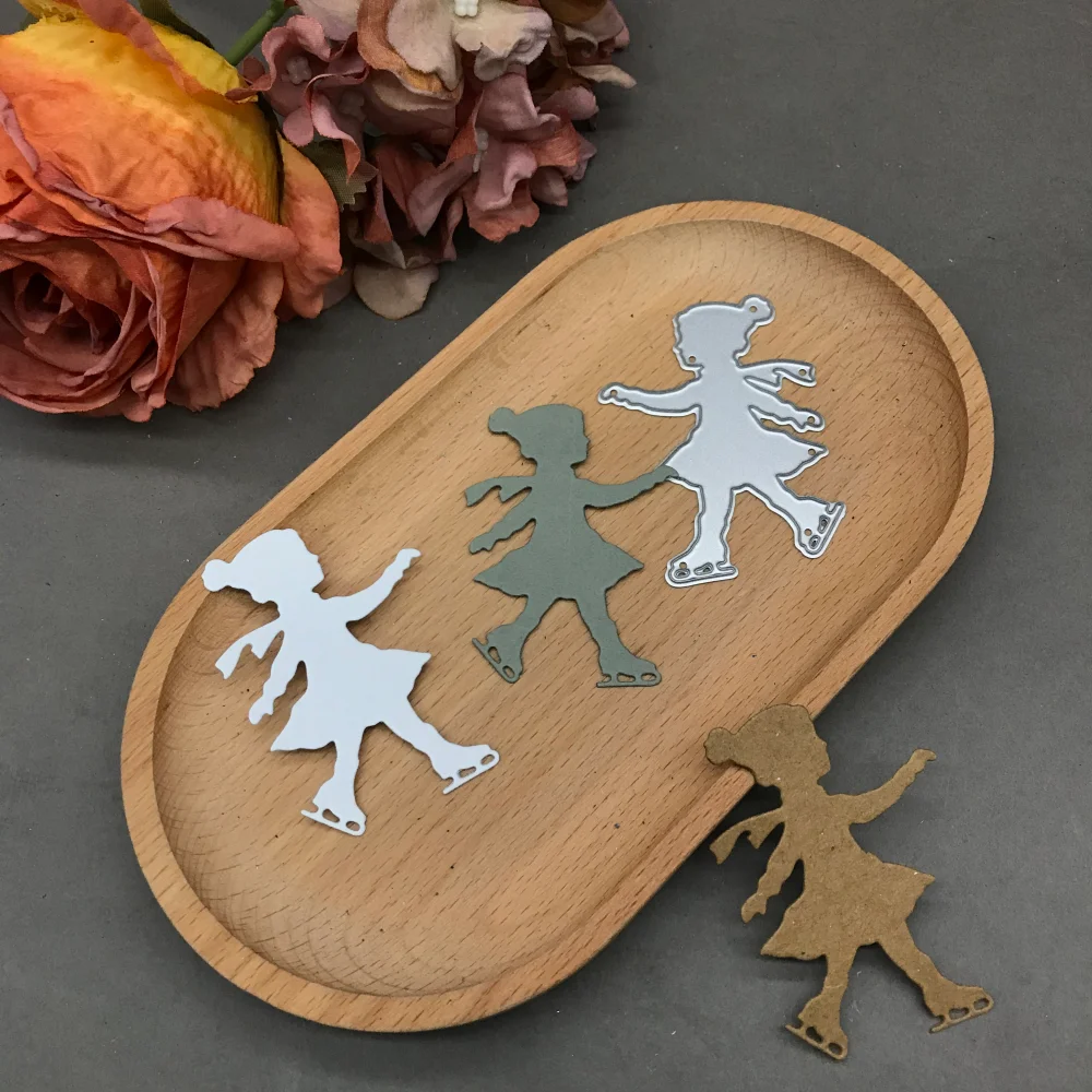 

1pcs metal cutting dies cut die mold The Skating Girl Scrapbook paper craft blade punch stencils dies
