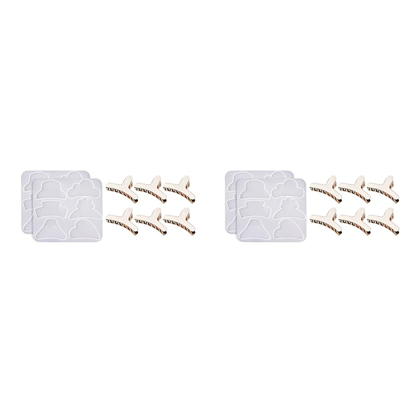 

Silicone Resin Mould, 4 Pieces Small Hair Clip Epoxy Mould With 12 Pieces Metal Hair Clips, DIY Jewelry,Ladies,Thin Hair-B09B