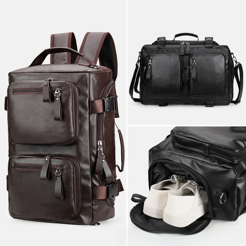 fashionable-business-casual-pu-leather-backpack-travel-bag-shoe-position-handheld-single-shoulder-slant-cross-bag-for-men