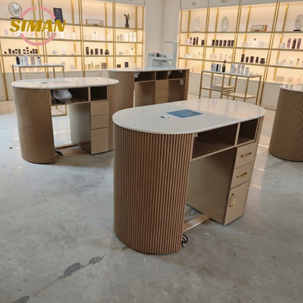 Modern Nail Table High Quality Beauty Salon Furniture with Fan for Workshop Use