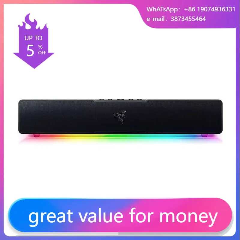 

Leviathan V2 X Compact Gaming Soundbar With Chroma RGB USB And For Bluetooth 5.0 For PC Desktop Laptop Smartphones
