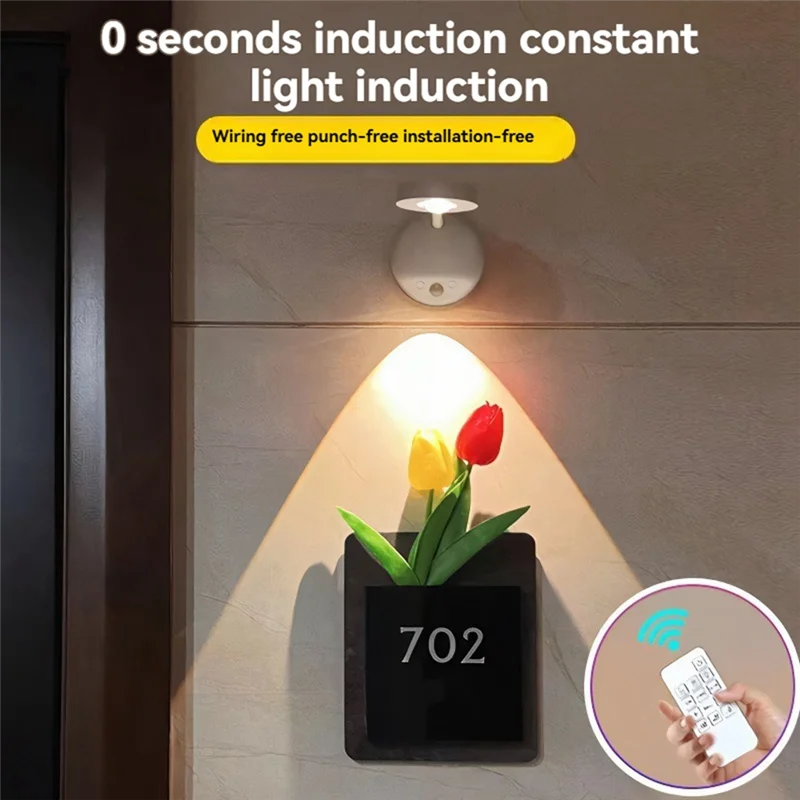 

Y42A-2200Mah Cat's Eye Bulb Motion Sensor Light Battery Operated 3 Color & Dimmable 360° Rotation Spotlight Painting Light