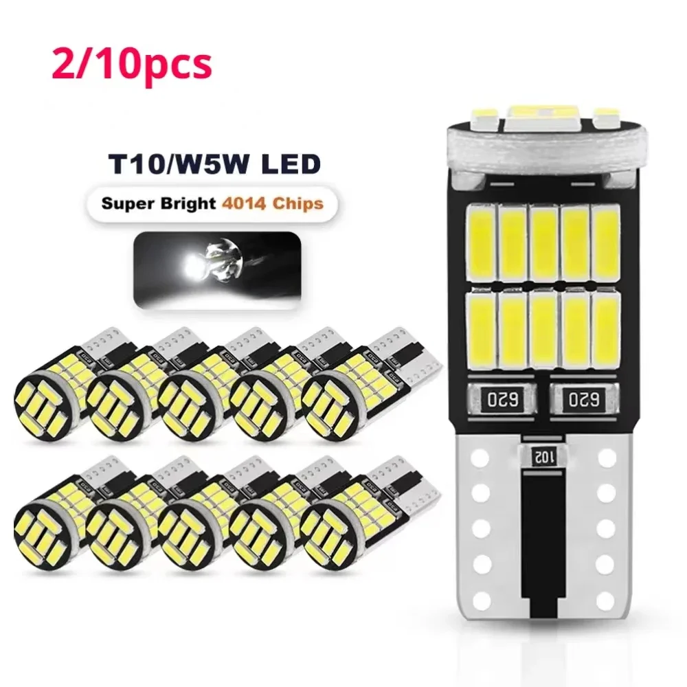 

2/10Pcs W5W Led T10 168 194 Signal Lamp Canbus 4014 26SMD Led Car Interior Dome Reading License Plate Light