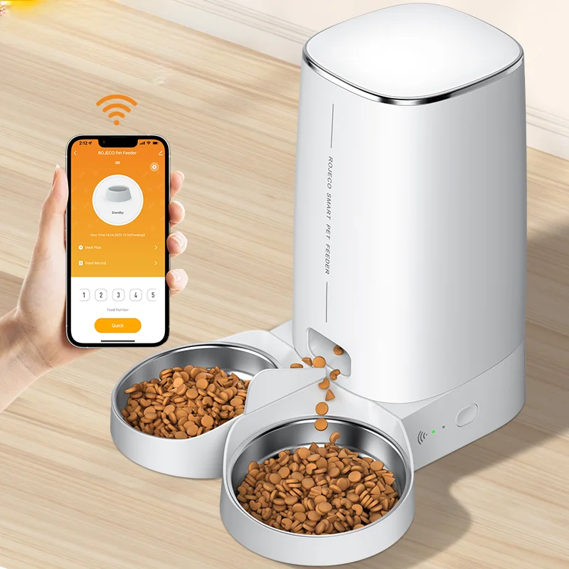 Automatic Cat Feeder Pet Smart Cat Food Kibble Dispenser Remote Control WiFi Button Auto Feeder For Cats Dog Accessories