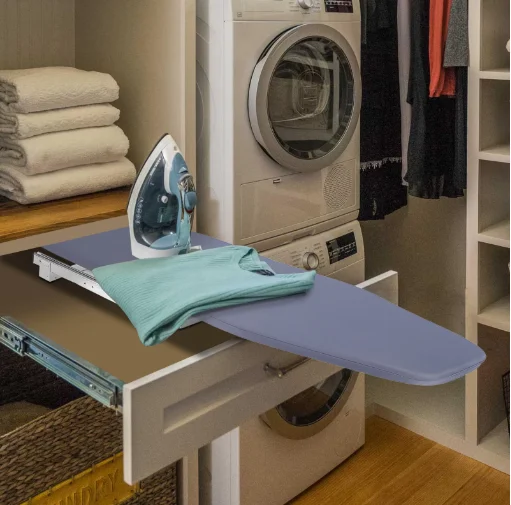 Modern Simplicity Grey Foldable Ironing Board Wardrobe Mount Household Cabinet Push-Pull/Rotation