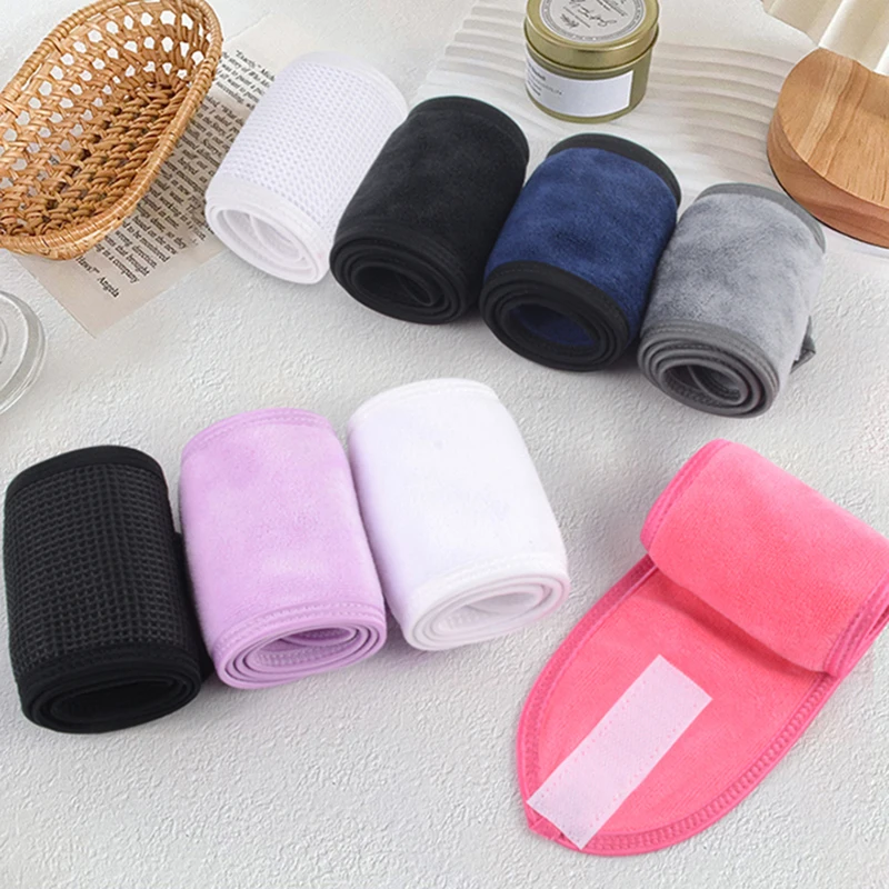 Head Bands Adjustable Wide Hairband Yoga Spa Bath Shower Makeup Wash Face Cosmetic Headband for Women Ladies Make Up Accessories