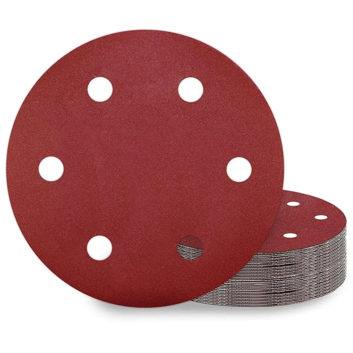 《TOP RATED》6 Hole 220mm Wall Sander Sandpaper Woodworking Metal Grinding Disc Abrasive Polishing Tool Sanding Discs(240 Grit,30p
