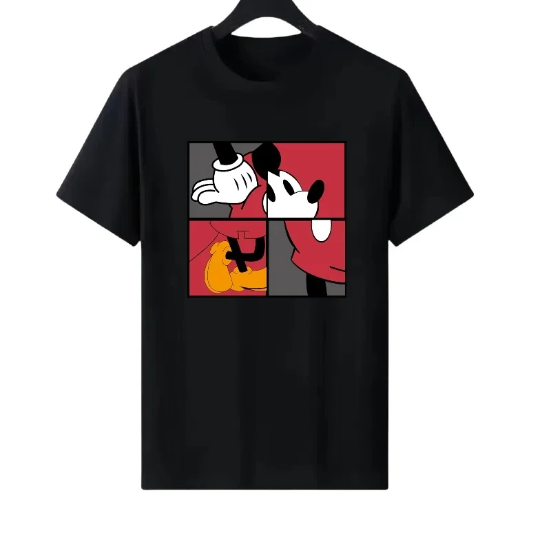 

Женская белая летняя одежда с круглым вырезом и изображением Микки Мауса Disney, топы для родителей и детей, удобная футболка унисекс с короткими рукавами, мужские блузки