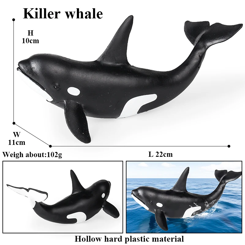 Oenux New Sea Life Seal Sea lion Orcas Blue Whale Shark Megalodon Dolphin Aquarium Ocean Marine Animals Model Kids Toy Gift