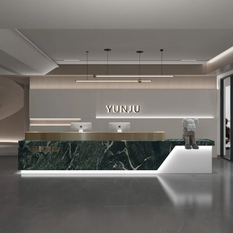 Cash Modern Reception Desk Counter Gym Restaurant Supermarket Simple Reception Desk Information Theke Rezeption Luxury Furniture