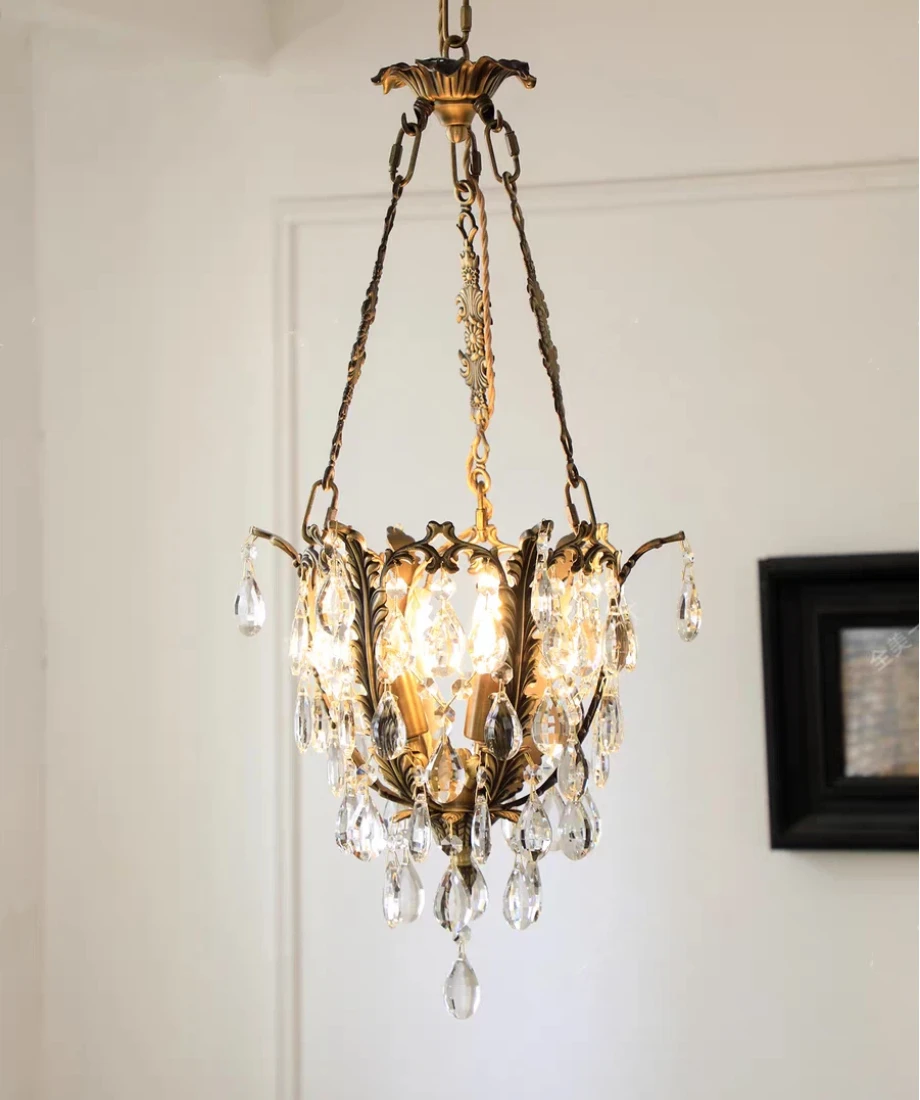 

Antique Deco Pendant Lamp D30cm H100cm Hanging Lamp Corridor Porch Lamp Copper Bronze Indoor Hanging Lights Candle Home Lights