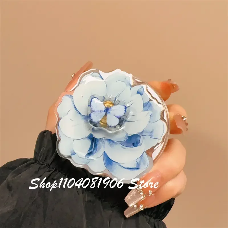 

Korean Cute Rotate Cartoon Flower Magnetic Holder Phone Griptok Grip Tok Stand Support For iPhone