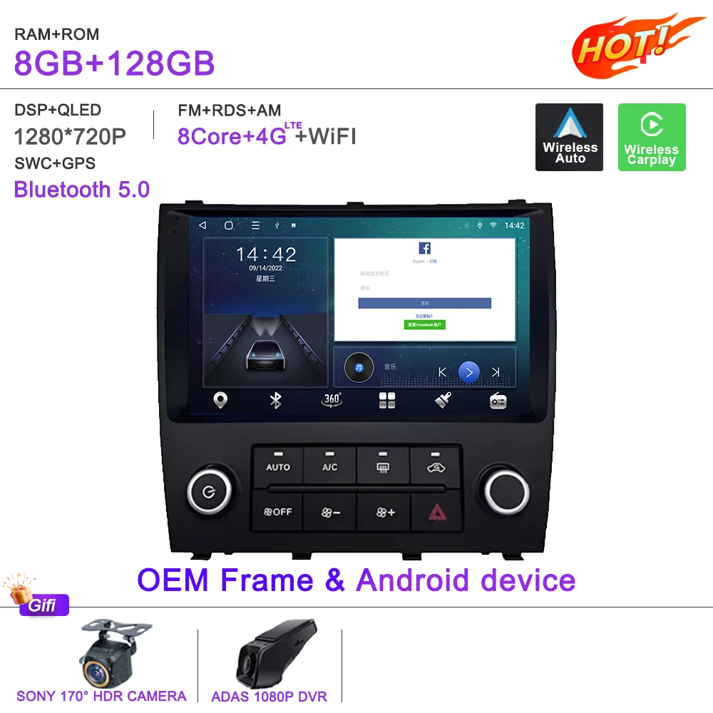 Android 16 Carplay Auto Voor Lexus IS200 XE10 1999-2005 Autoradio Multimedia Video Player Navigatie GPS DVD Touch screen WiFi