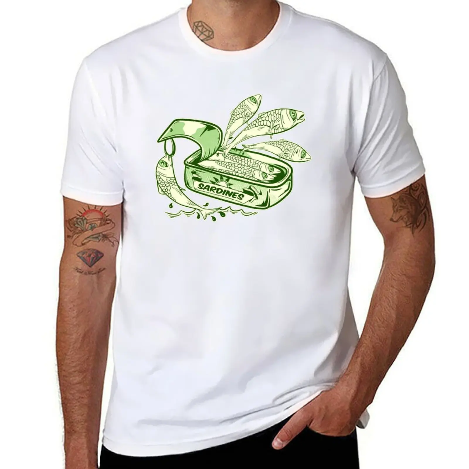 Sardines escaping the tin T-Shirt Relaxed Casual Short Sleeve Tee
