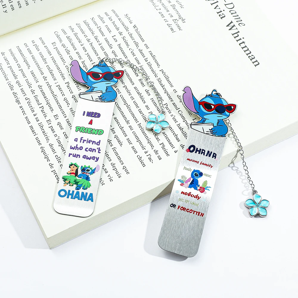 Disney Stitch Family Bookmarks, Metal Materials, Reading Accessories for Anime Book Friends, Bookmark Gifts, Learning Stationery